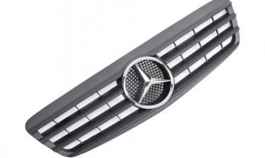 Решетка радиатора Mercedes W220 стиль AMG черная матовая дорестайл фото