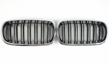 Решетка (ноздри) BMW X5 F15 / X6 F16 М-стиль хром рамка фото