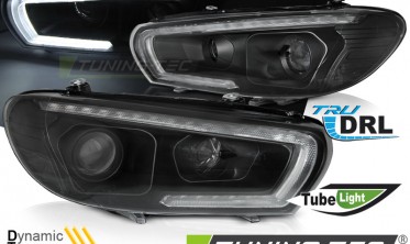 Диодные передние фары с ДХО VW SCIROCCO послерестайл фото