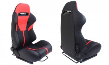 Сидіння спортивні R-LOOK II екошкіра Black Red фото
