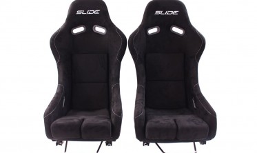 Сидіння спортивні (ковші автомобільні) SLIDE RS замш Black L фото
