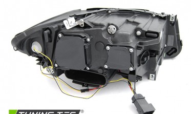 Чорні передні LED фари BMW F10/F11 рестайл 3D ANGEL EYES фото