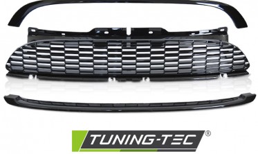 Тюнинговая решетка Mini Cooper R56 / R57 / R55 в стиле JCW, черная глянцевая фото