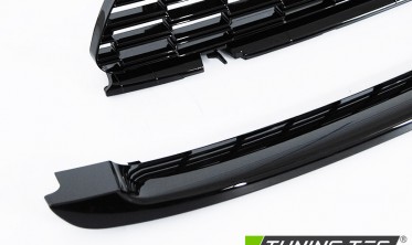 Тюнинговая решетка Mini Cooper R56 / R57 / R55 в стиле JCW, черная глянцевая фото