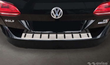Захисна накладка (ліства) Strong на задній бампер Volkswagen Golf 7 Variant фото