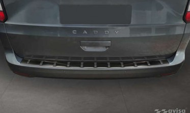 черная накладка STRONG для защиты заднего бампера VW Caddy 4 фото