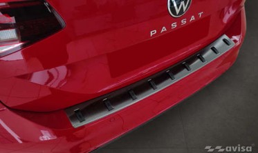 черная накладка STRONG на задний бампер VW Passat B8 универсал фото