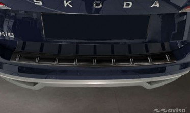 Чорна захисна накладка (ліства) Strong на задній бампер Skoda Kamiq фото