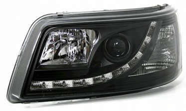 Черные фары передние с линзами VOLKSWAGEN T5 2003-2009 фото