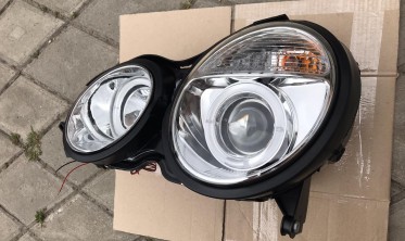 Фари передні Mercedes W210 рестайл з кільцями, хромовані фото