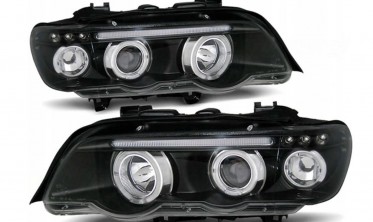 Передні фари з лінзами та кільцями BMW X5 E53 дорестайл фото