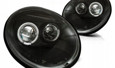 Чорні тюнінг передні фари Volkswagen New Beetle фото