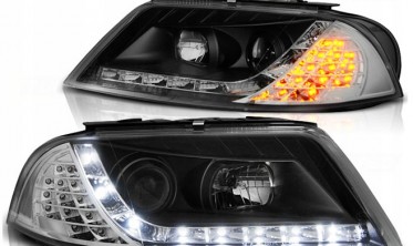 Фары передние VW PASSAT B5+ с LED поворотом, черные фото