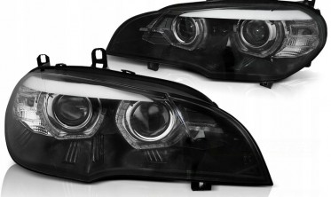 Світлодіодні передні фари BMW X5 E70 з 3D кільцями (Xenon OEM) фото