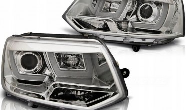 Передние фары тюнинг VOLKSWAGEN T5 2010-2015 с диодными габаритами U-тип фото