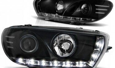 Фары передние VOLKSWAGEN SCIROCCO 2008-2014 с диодной строкой фото