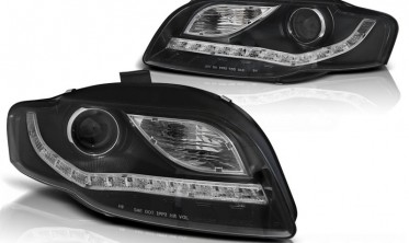 Фари передні AUDI A4 B7 з LED поворотами, чорні фото