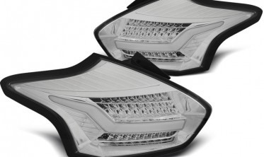 Хром ліхтарі задні світлодіодні Ford Focus MK3 Hatchback 15-18 LED BAR фото