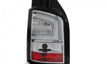 Фонари задние хромированные VOLKSWAGEN T5 дорестайл с led поворотами фото