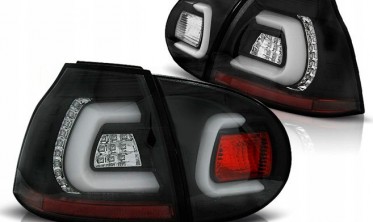 Тюнинговые фонари задние светодиодные VW Golf 5 черные фото
