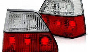 Тюнинговые задние фонари VW Golf 2 красно-хромированные фото