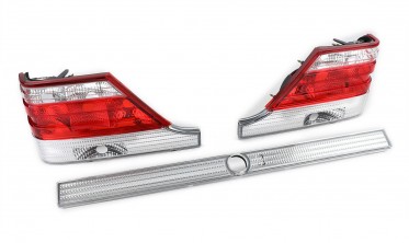Фонари задние Mercedes W140 красные/хром фото