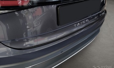 Черная защитная листва на край заднего бампера Volkswagen Taigo  фото