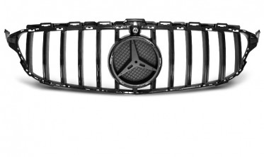 Решетка радиатора MERCEDES W205 в стиле GT-R черная глянцевая фото