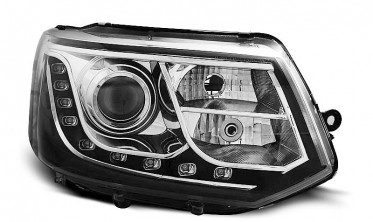 Линзованные фары передние с ДХО VOLKSWAGEN T5 2010-2015 фото
