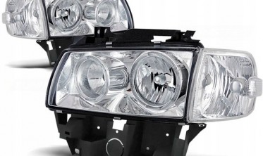 Тюнінгові фари передні Volkswagen T4 (коса фара) з кільцями фото