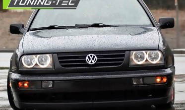 Фари передні VOLKSWAGEN VENTO з чорним корпусом та кільцями фото