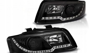 Фари передні чорні з Led поворотами Audi A4 B6 фото