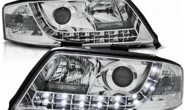 Фары передние с диодной полосой AUDI A6 C5 рестайлинг фото