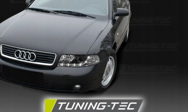 Фары передние AUDI A4 B5 рестайл 99-00 черные с диодами фото
