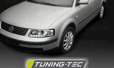Фары передние VW PASSAT B5 с LED габаритами, хром фото