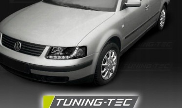 Фары передние VW PASSAT B5 с LED габаритами, черные фото