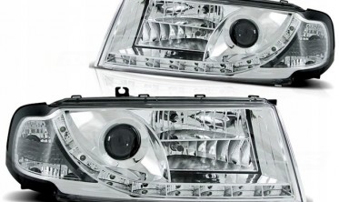 Тюнінгові фари SKODA OCTAVIA Tour з діодним рядком фото