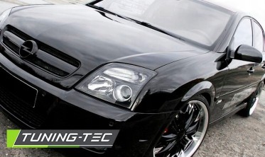Фари передні з лінзами Opel Vectra C дорестайл, чорні фото