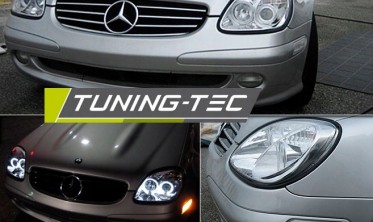 Линзованные фары передние MERCEDES SLK R170 angel eyes фото