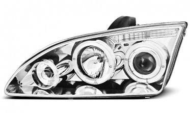 Хром фари передні FORD FOCUS МК2 2004-2008 з кільцями фото
