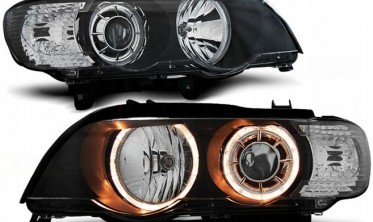 Фары передние с линзами и кольцами BMW X5 E53 дорестайл фото