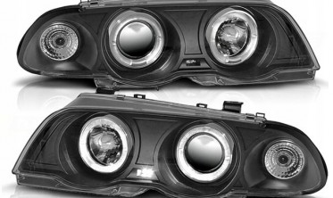 Тюнінг фари передні BMW E46 98-01 sedan, kombi ANGEL EYES BLACK фото