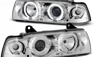Фары передние BMW 3 E36 седан с ангельскими глазками фото