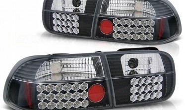 Черные тюнинг стопы (фонари) с диодами HONDA CIVIC 1991-1995 хетчбек фото