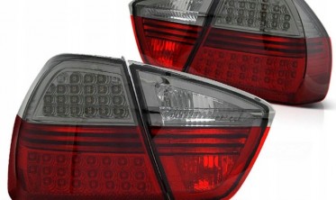 Диодные задние фонари BMW 3 E90 седан дорестайл red smoke фото