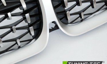 Срібні грати (ніздрі) BMW G20, G21 Diamond стиль фото
