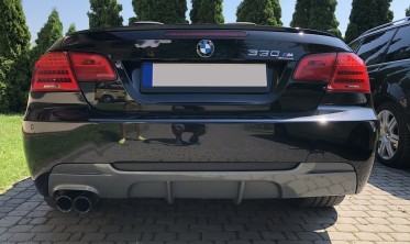 Дифузор заднього бампера BMW E92/E93 на одну трубу фото