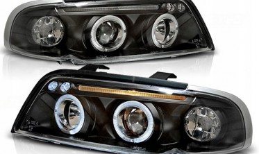 Передні тюнінгові фари Audi A4 B5 з діодними габаритами фото