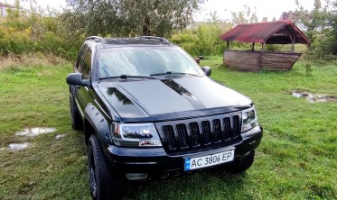 Передні фари Jeep Grand Cherokee WJ чорні, led габарити фото