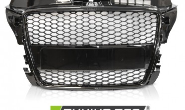Тюнинговая решетка радиатора Audi A3 / S3 8P рестайл, черная глянцевая фото